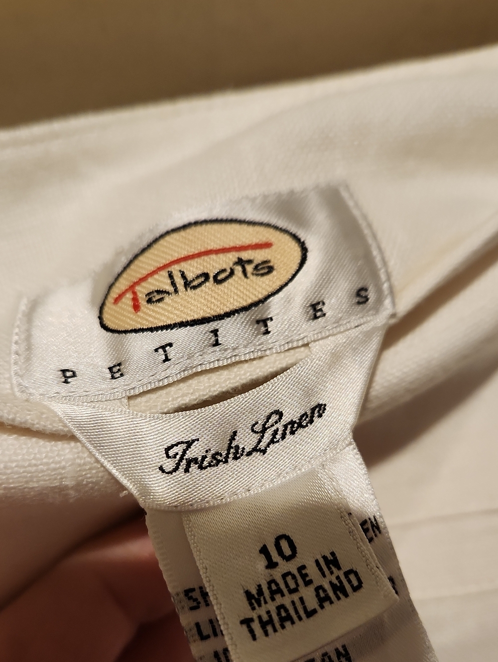 ❤️ TALBOTS VINTAGE IRISH LINEN A-LINE MIDI SKIRT IN WHITE, LATE 90's - EARLY Y2K - Picture 7 of 9